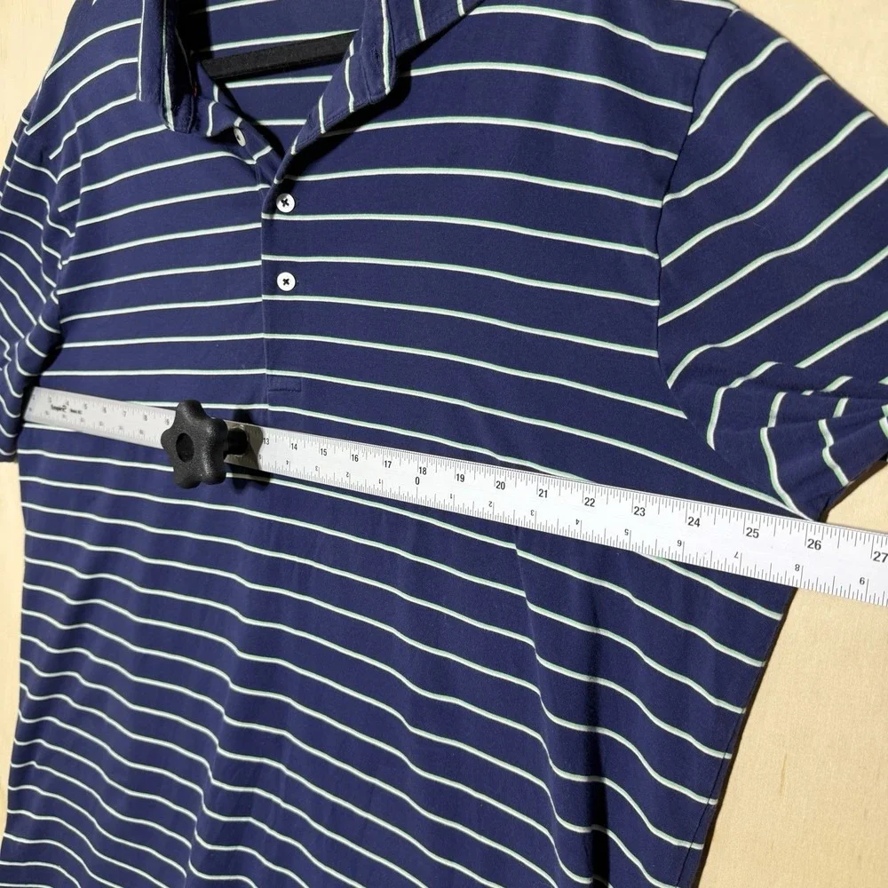 Polo Golf‎ Ralph Lauren Striped Polo Shirt Blue Stretch Mens XL Casual